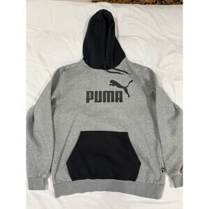 Puma Gray & Black Pullover Hoodie Size Large